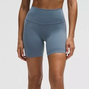 NWT Lululemon Wunder Train High-Rise Short 6" in Steel Blue